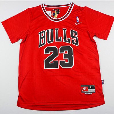 Maillot Authentique Manche Courte Bulls Jordan 23 Rouge